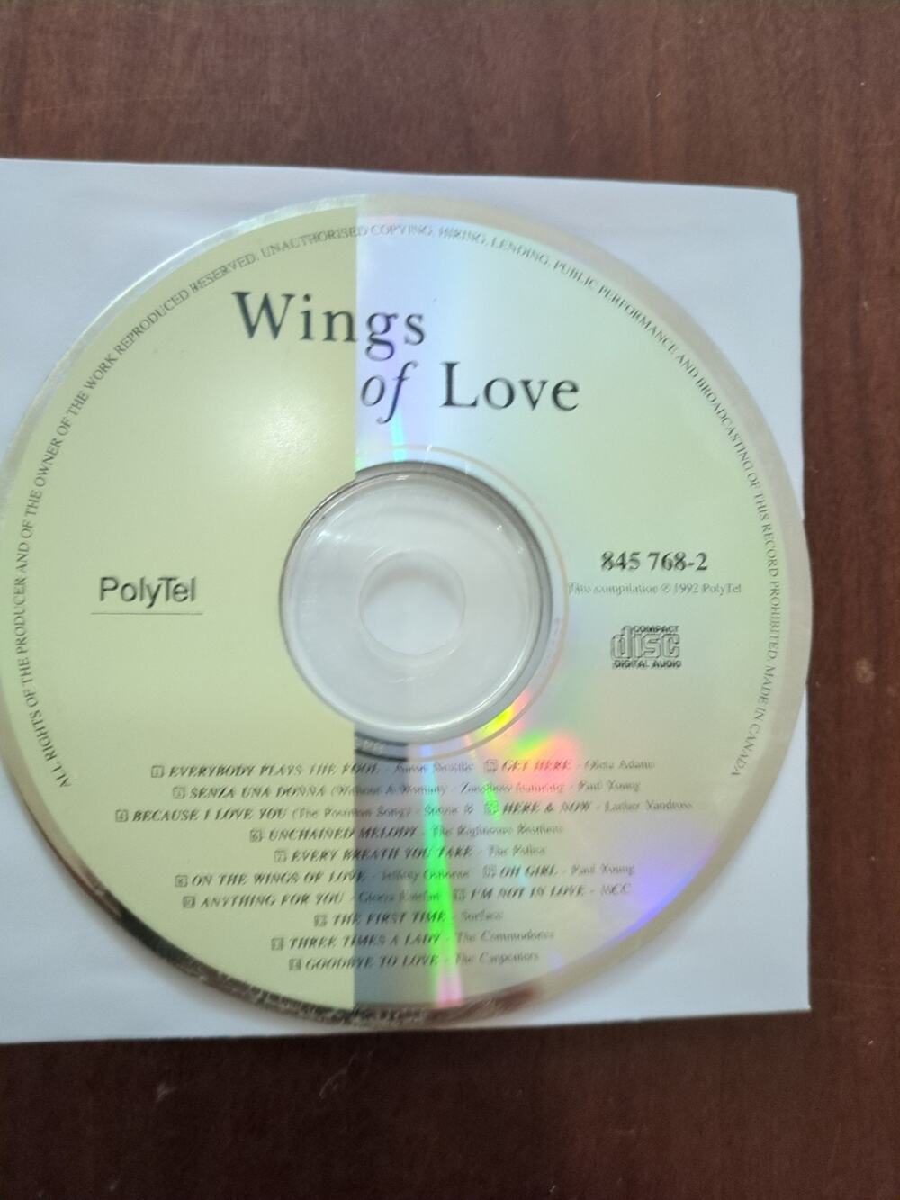 Wings Of Love by Various (CD, 1992, Polytel) disc only